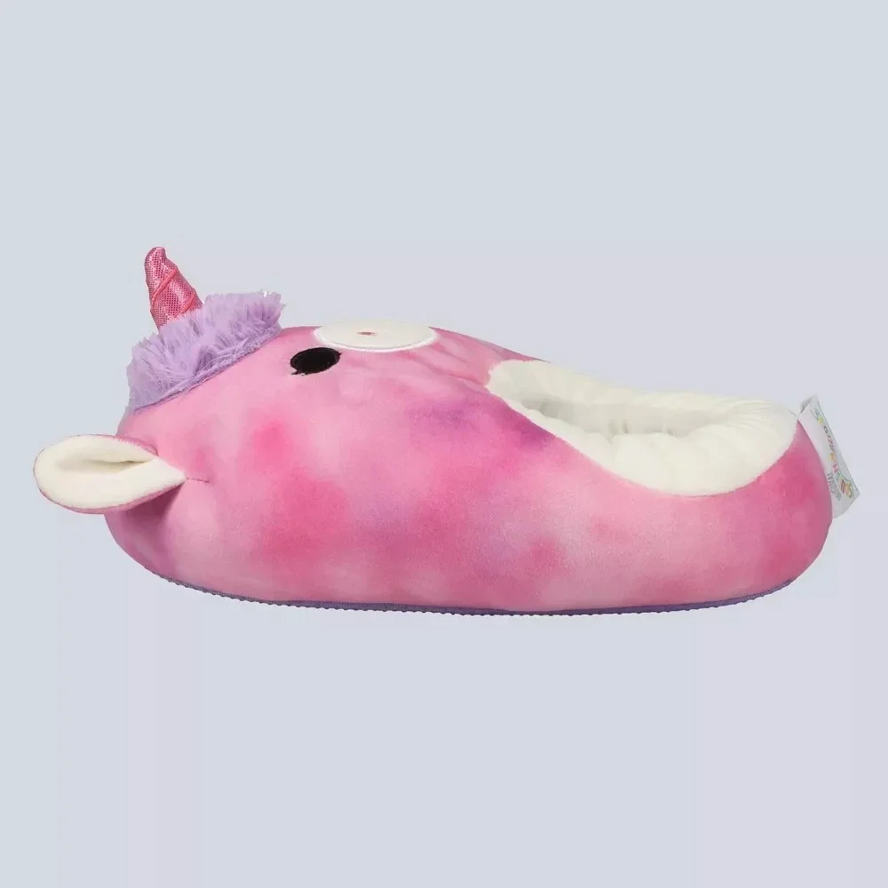 Squishmallows Kids' Lola Unicorn Slippers Berry Purple 4-5 New With Tags